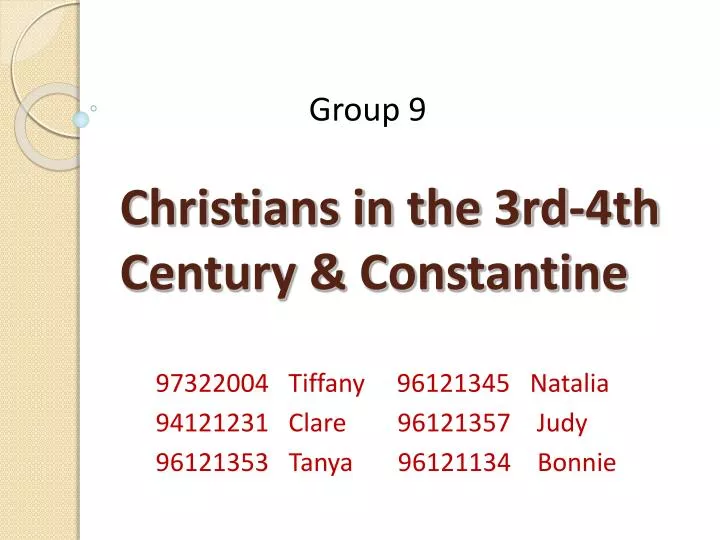 christians in the 3rd 4th century constantine