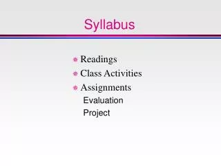 Syllabus