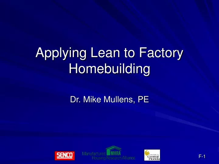 applying lean to factory homebuilding
