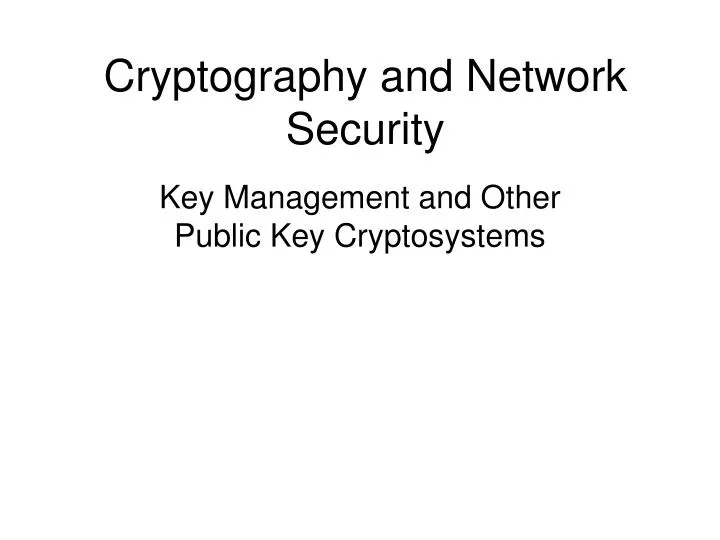 cryptography and network security