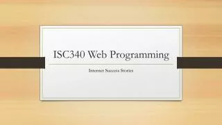 ISC340 Web Programming