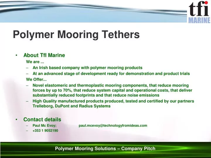 polymer mooring tethers