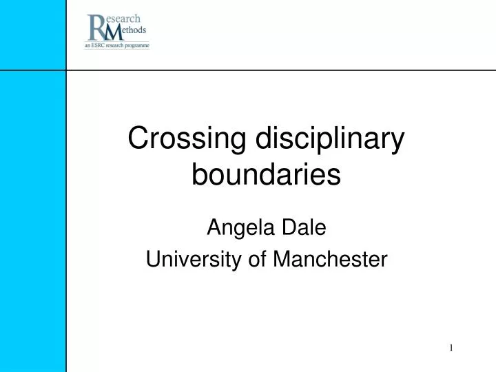 crossing disciplinary boundaries