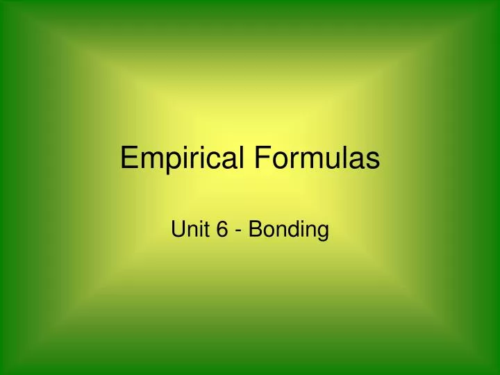 empirical formulas