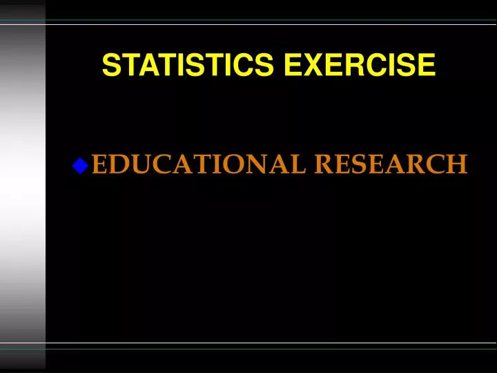 statistics exercise