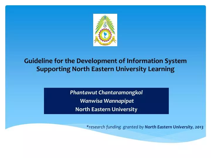 guideline for the development of information system supporting north eastern university learning