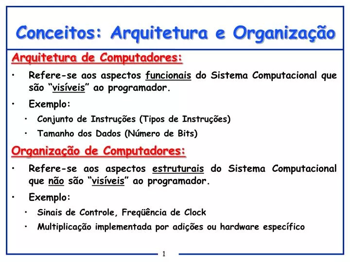 conceitos arquitetura e organiza o