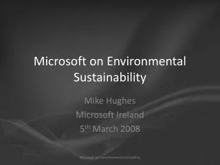 Microsoft on Environmental Sustainability