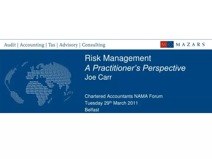 risk management a practitioner s perspective joe carr