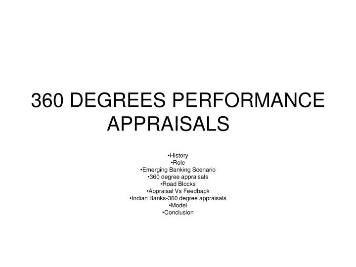360 degrees performance appraisals