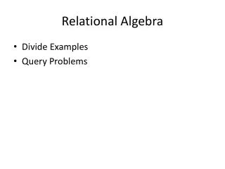 Relational Algebra