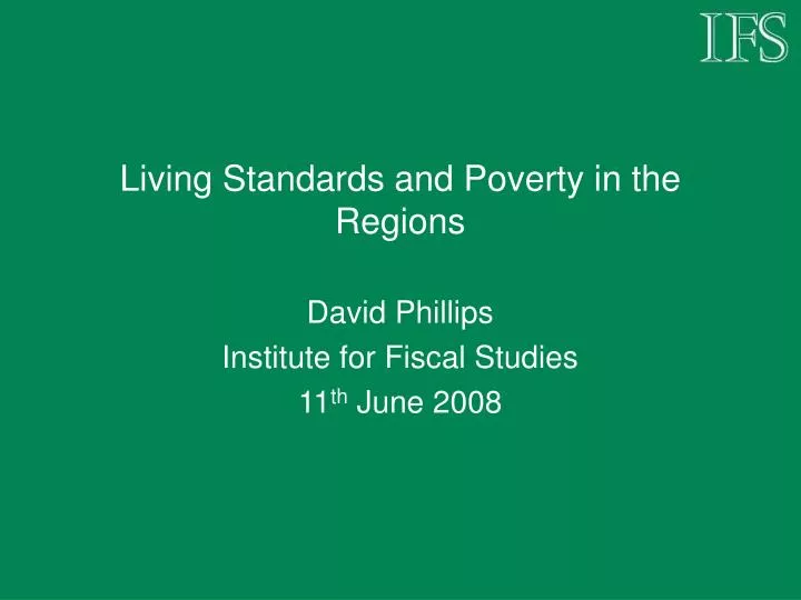 living standards and poverty in the regions