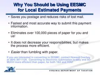Why You Should be Using EESMC for Local Estimated Payments