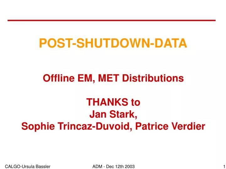 post shutdown data