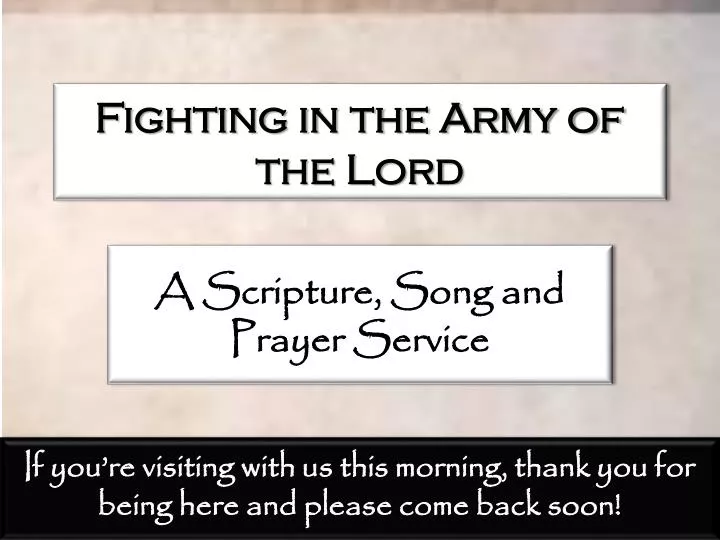 fighting in the army of the lord