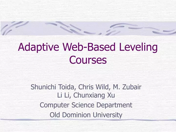 adaptive web based leveling courses