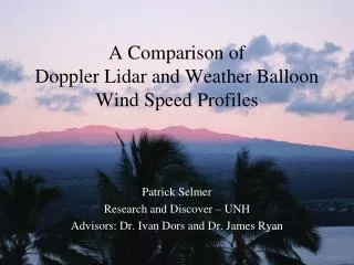 A Comparison of Doppler Lidar and Weather Balloon Wind Speed Profiles