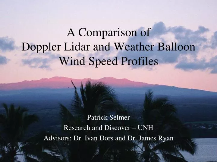 a comparison of doppler lidar and weather balloon wind speed profiles