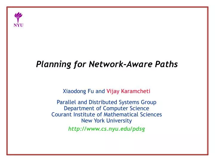 planning for network aware paths
