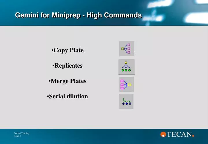 gemini for miniprep high commands
