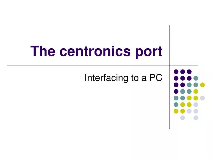 the centronics port