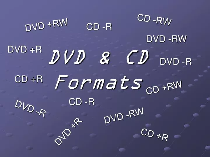 dvd cd formats