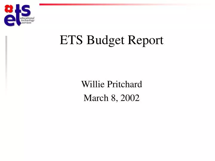 ets budget report