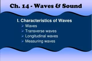 Ch. 14 - Waves &amp; Sound