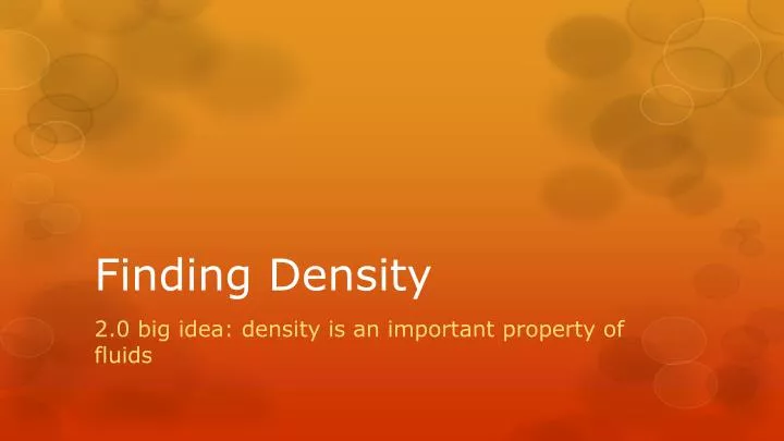 finding density