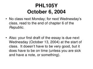 PHL105Y October 6, 2004
