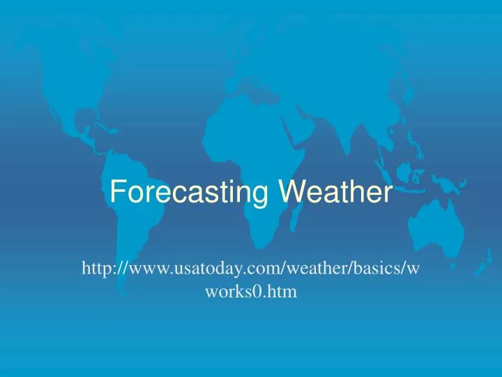 forecasting weather