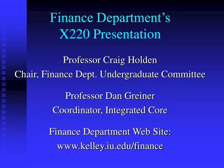 finance department s x220 presentation