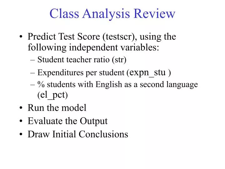 class analysis review