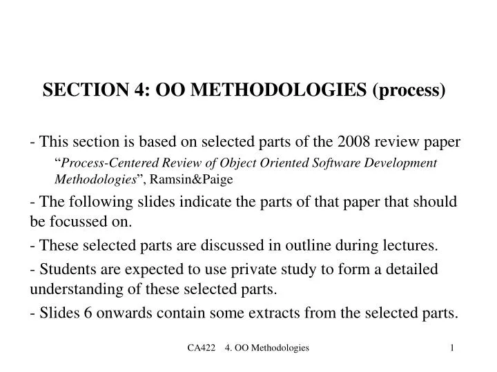 section 4 oo methodologies process