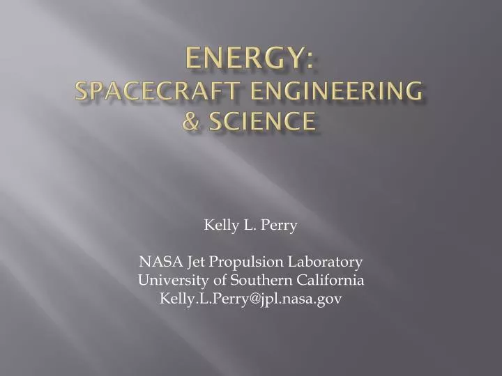 energy spacecraft engineering science