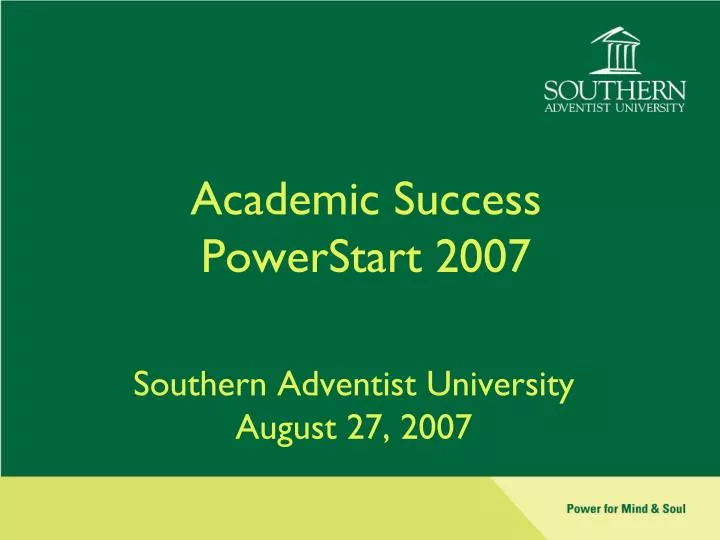 academic success powerstart 2007