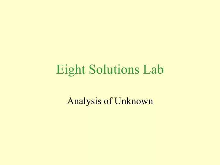 eight solutions lab