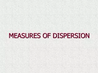 MEASURES OF DISPERSION