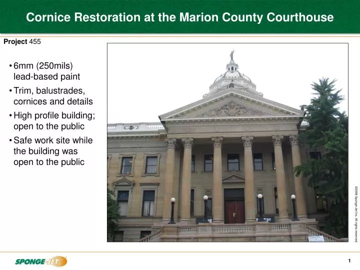 cornice restoration at the marion county courthouse