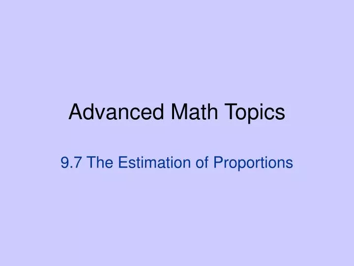 advanced math topics