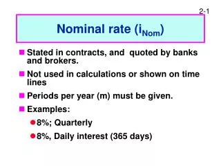 Nominal rate (i Nom )