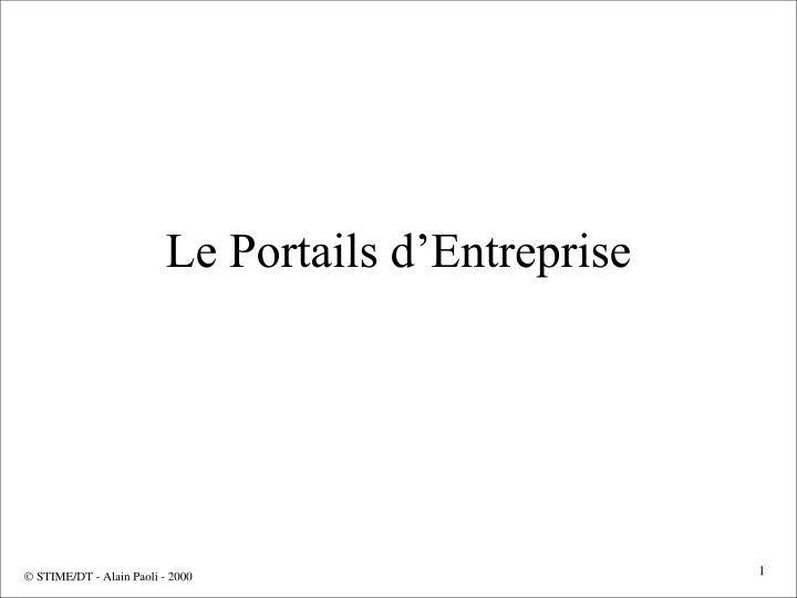 le portails d entreprise