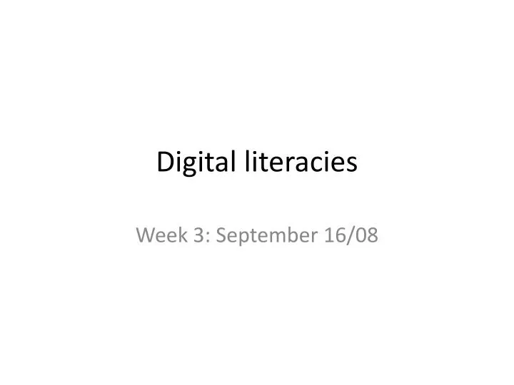 digital literacies