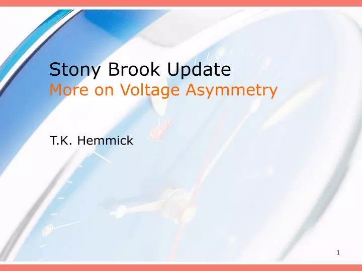 stony brook update more on voltage asymmetry