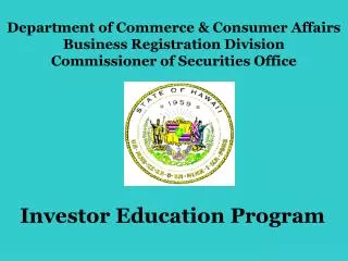 Department of Commerce &amp; Consumer Affairs Business Registration Division