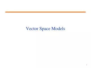 Vector Space Models