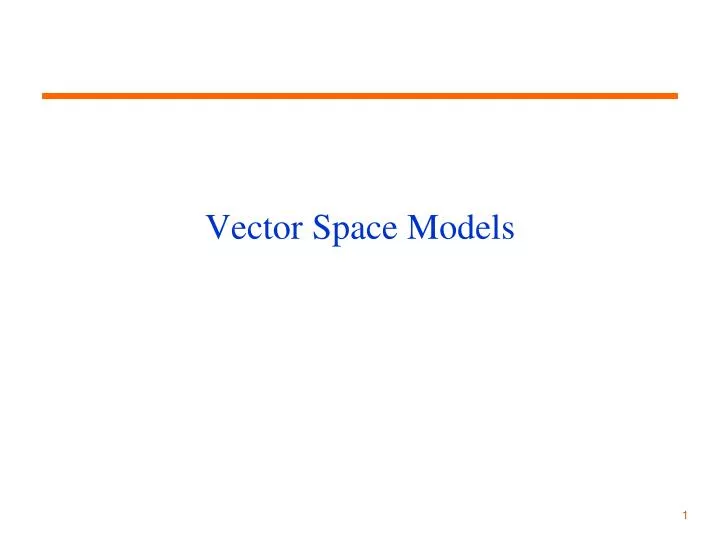 vector space models