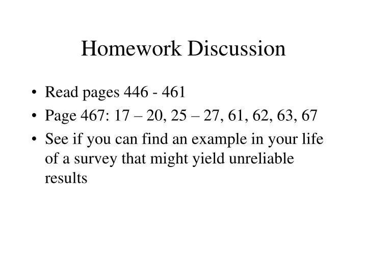 discussion questions about homework
