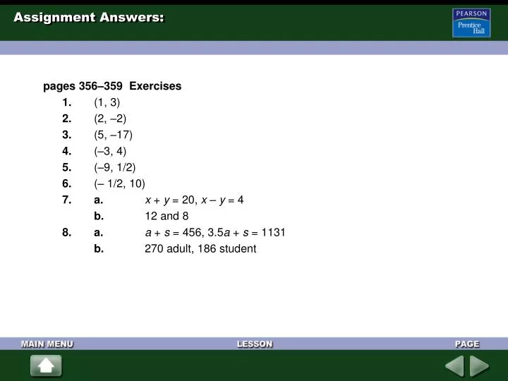 assignment answers