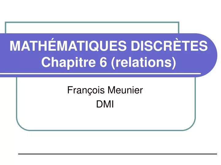 math matiques discr tes chapitre 6 relations
